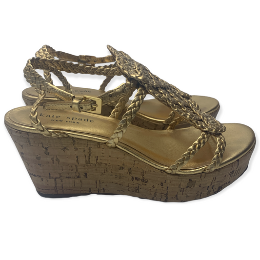 Kate Spade Women's Gold Wedges. Size 5M