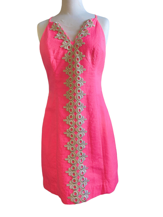 Lilly Pulitzer Pink w/ Gold Accent Dress (Size 6)