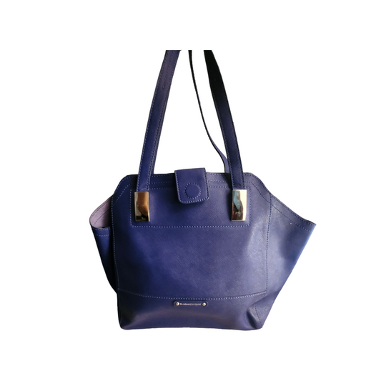 Blue Leather Vintage B Makowski Shoulder Bag