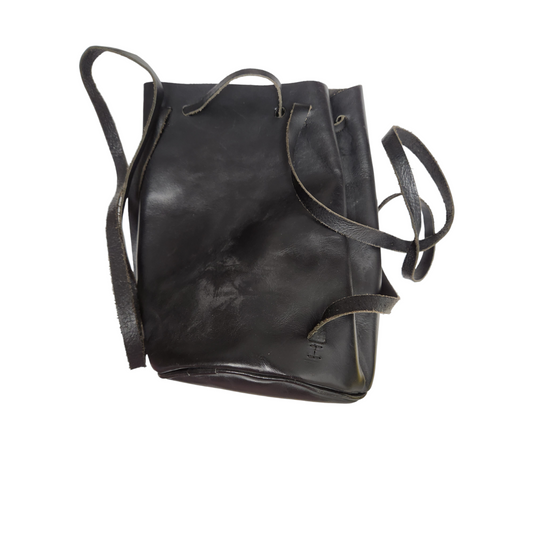 Small Black Leather Backpack