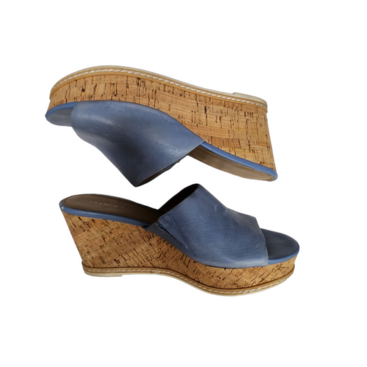 Franco Sarto Blue Wedge Sandals (Size 7)