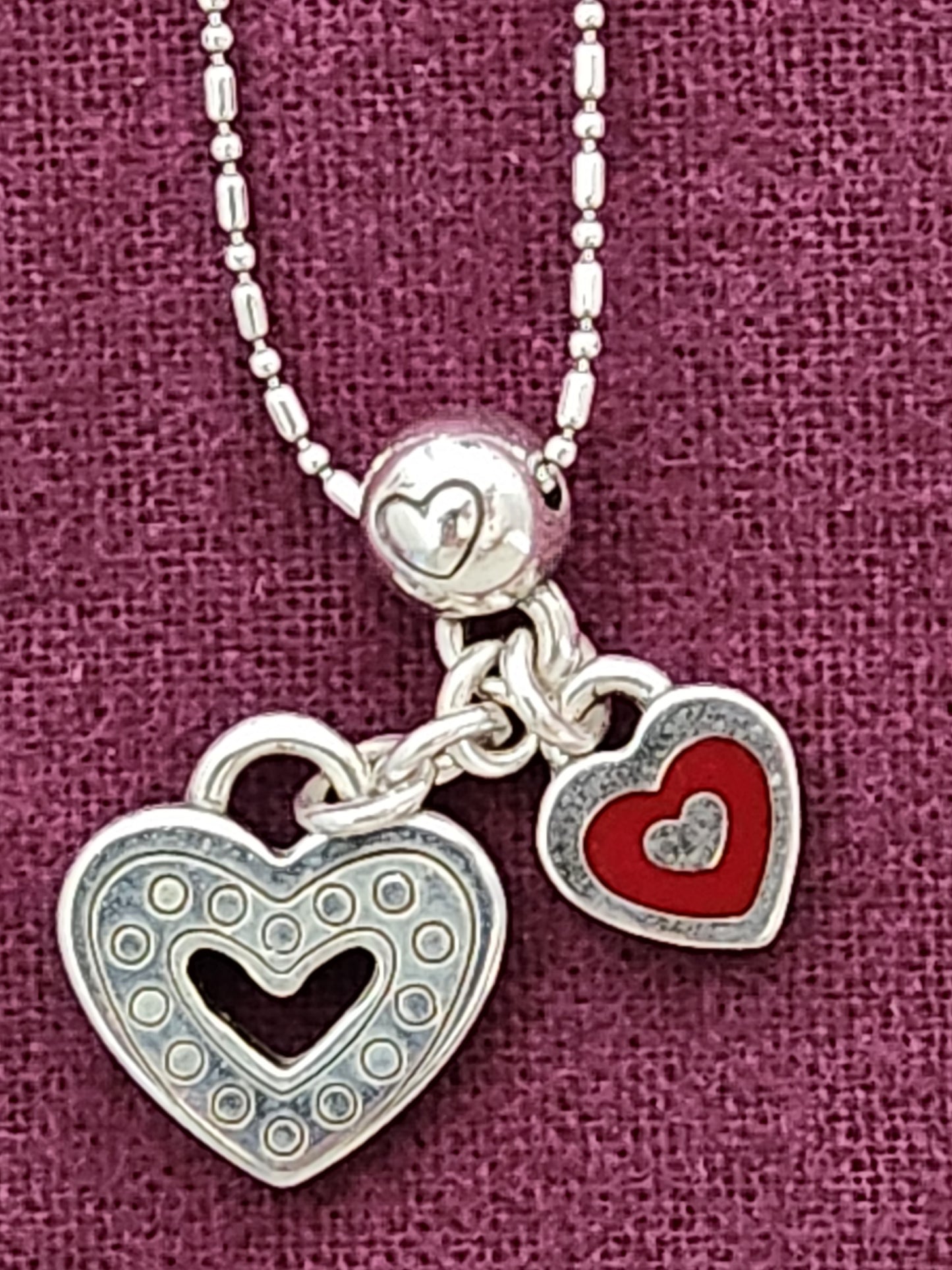 Brighton Red Heart Charm Necklace with Earrings