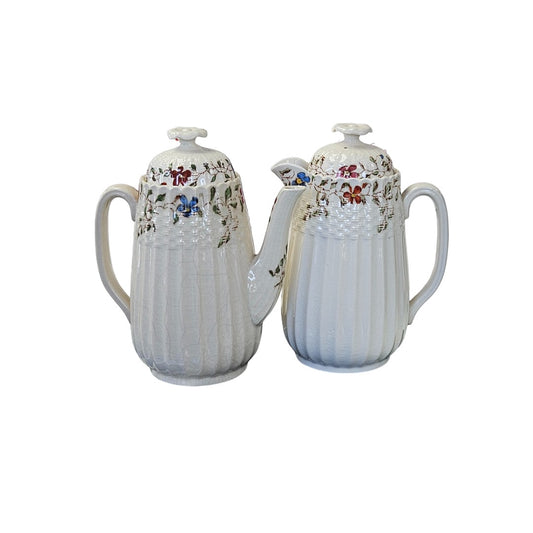 Set of 2 Collectible Copeland Spode England Wicker Dale creamer and coffer server