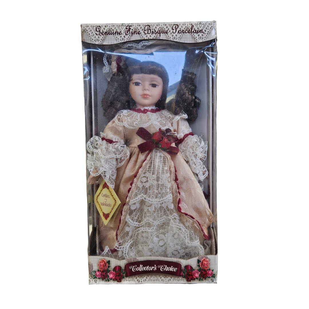 Collector's Choice Genuine Fine Bisque Porcelain Doll 14" Tall