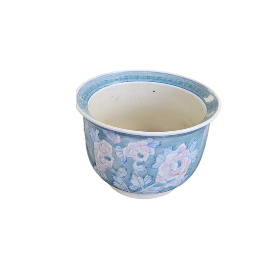 Vintage Blue/Pink Pottery Asian Fish Bowl