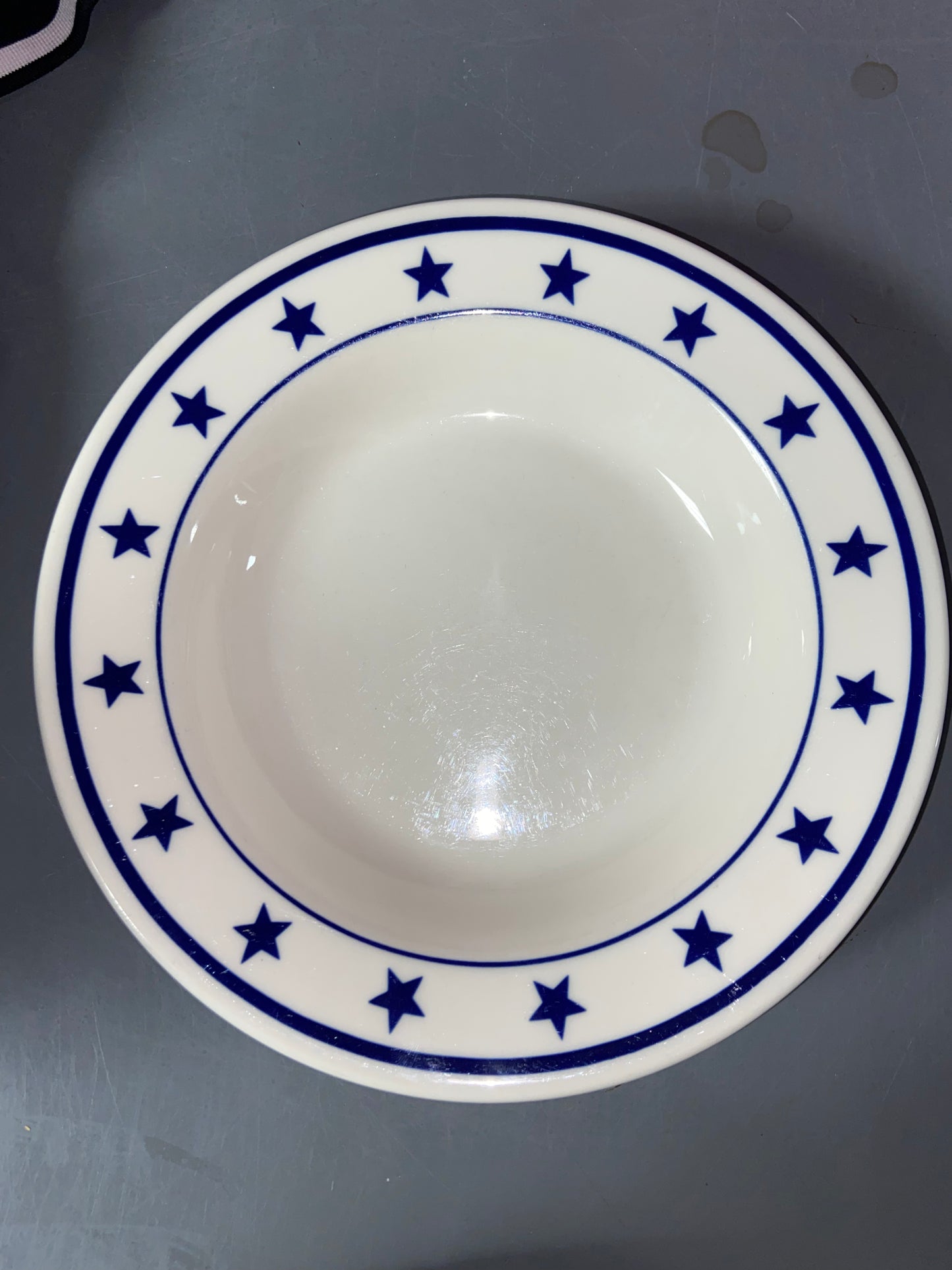 Vintage Homer Laughlin Restaurant Ware Rim Soup Bowl in “Chicago Blue Plate Special”