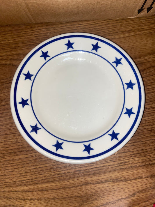 Vintage Homer Laughlin Restaurant Ware Star Rim Salad Plate in “Chicago Blue Plate Special”