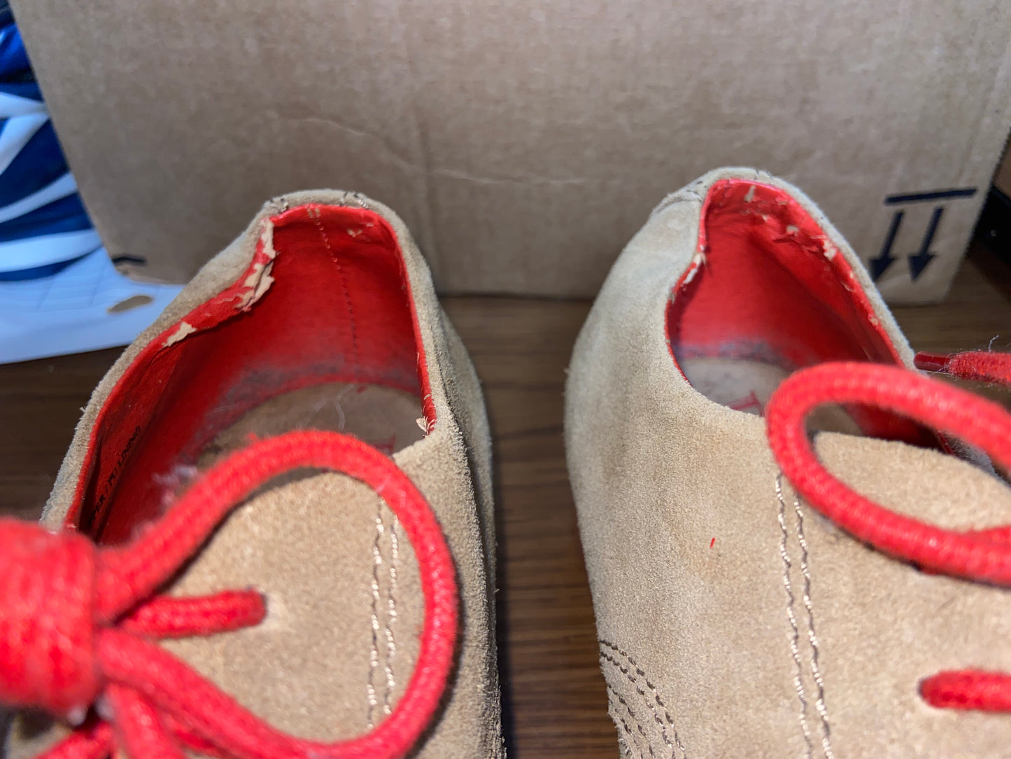 Buks By Walk Over Red Laced Declan Oxfords (Size 10.5)