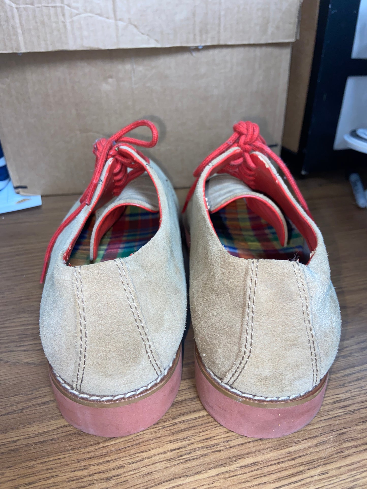 Buks By Walk Over Red Laced Declan Oxfords (Size 10.5)