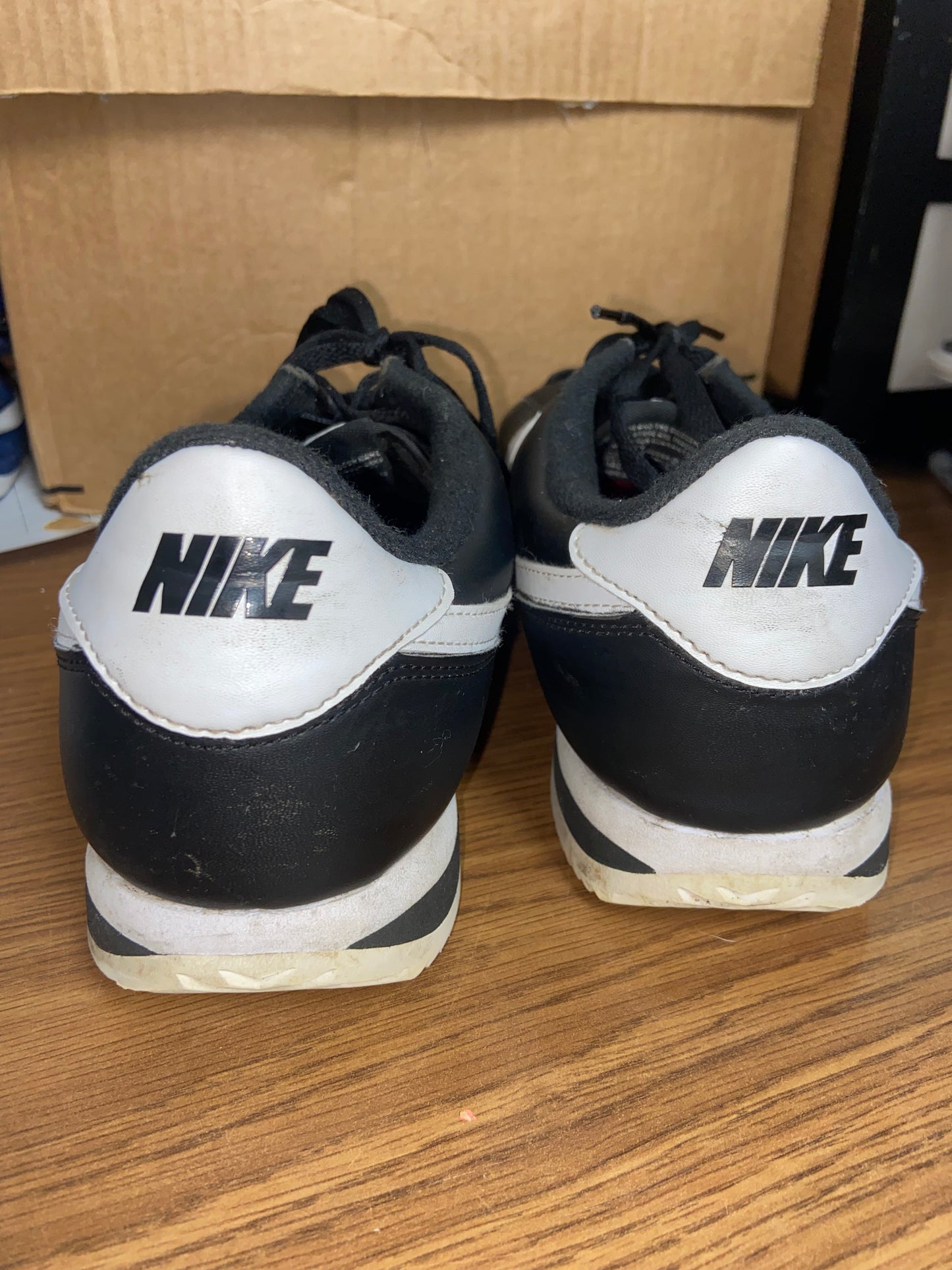 Nike Cortez Black and White Sneakers (Size 10)