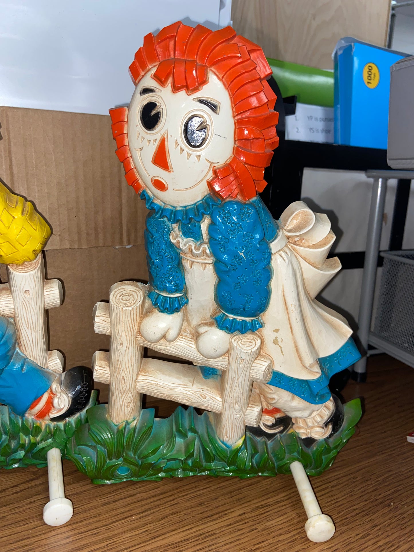 Vintage Raggedy Ann and Andy Fence Wall Decor Set