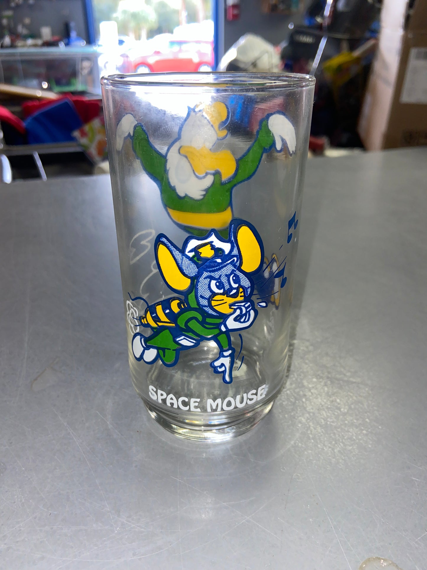 Vintage Space Mouse and Buzz Buzzard Glass