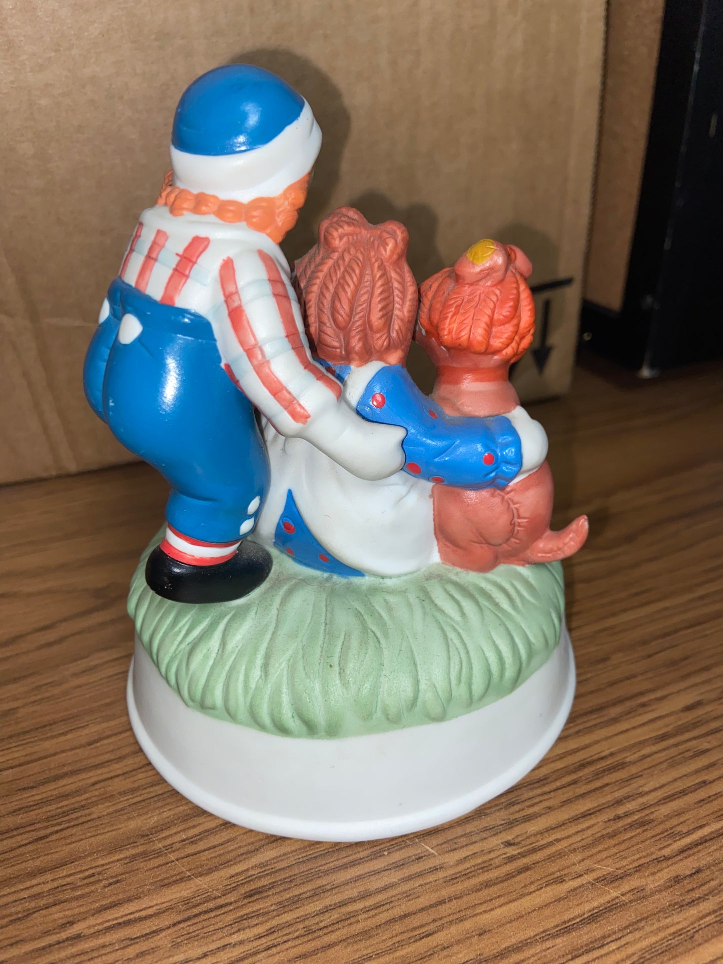 Vintage Raggedy Ann and Andy with Arthur Flambr Music Figurine