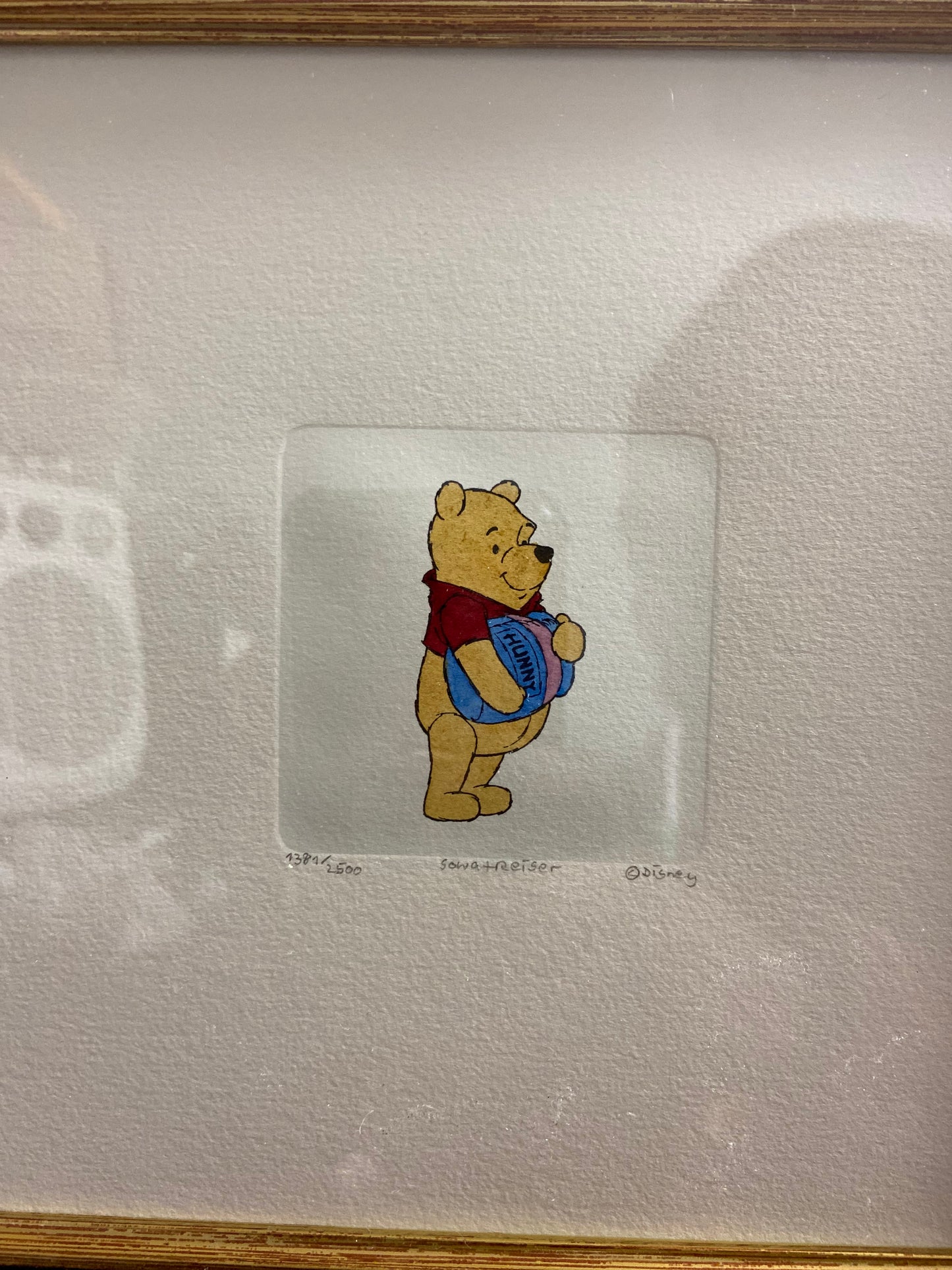 Winnie The Pooh and Honey Pot Sowa & Reiser Framed Etching #1381/2500