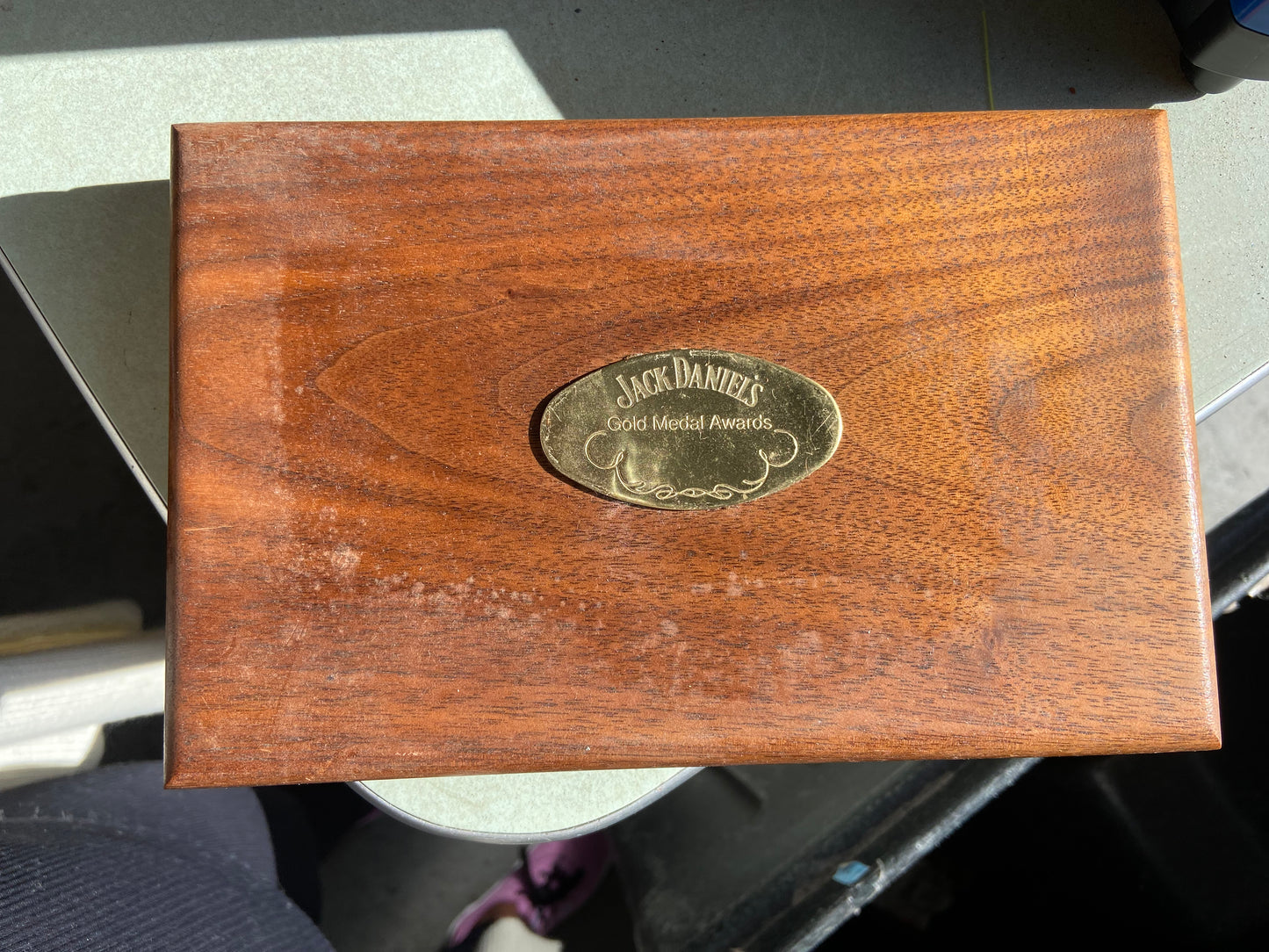 NIB Jack Daniels Commemorative Gold Medal Awards Set Of 3 Badges In Wood Case