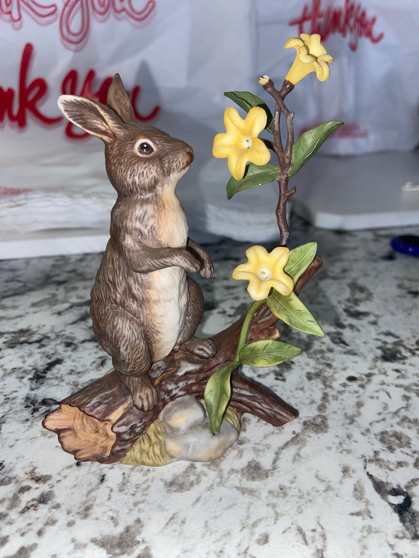 Lenox 1992 “Daybreak Discovery” Eastern Cottontail Rabbit Woodland Animals Figurine