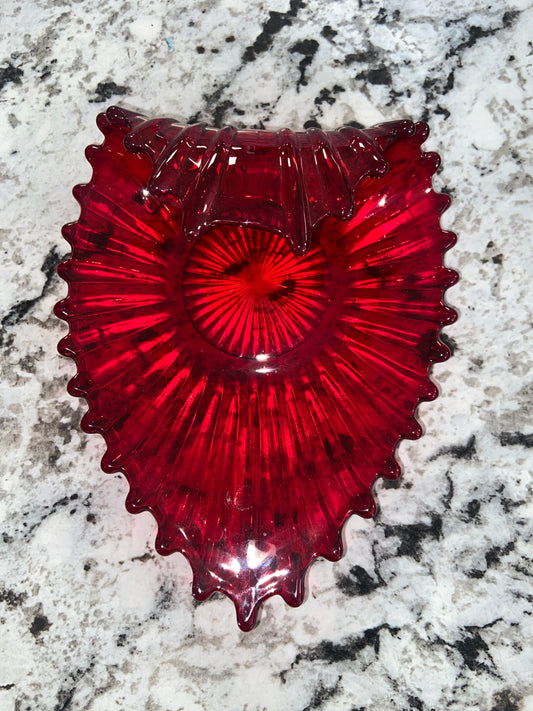Fostoria Glass Ruby Red Bon Bon Candy Dish