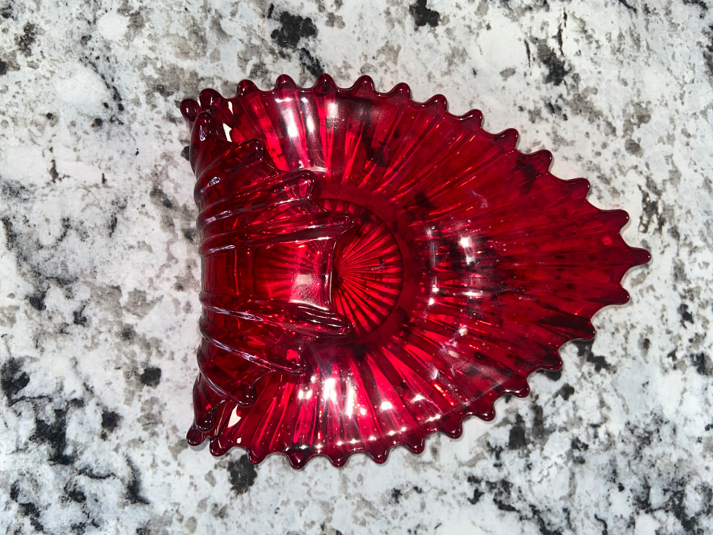 Fostoria Glass Ruby Red Bon Bon Candy Dish