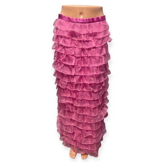 NWT J McLaughlin Pink Satin/Chiffon Maxi Skirt (Size 8)