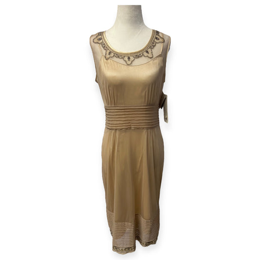 NWT Badgley Mischka Off 5th Golden Sheer Dress (Size 6)