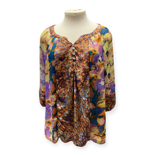 Fig & Flower Floral Top (Size 3X)