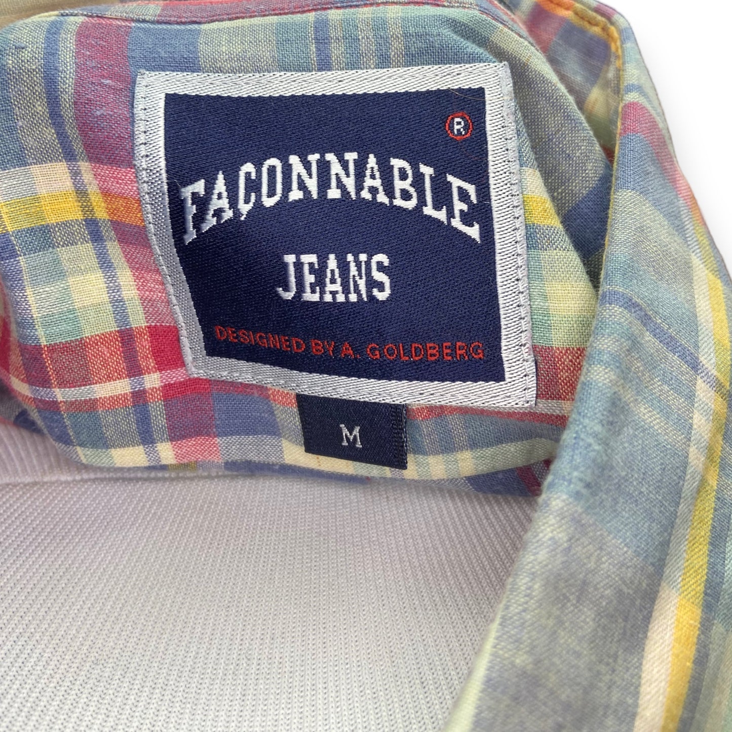 Faconnable Jeans Multi Colored Plaid Button Down Shirt (Size M)