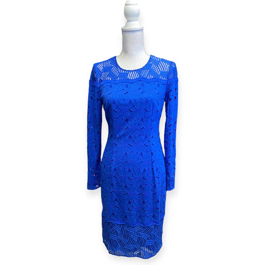 Antonio Melani Blue Floral Embroidered Dress (Size 4)