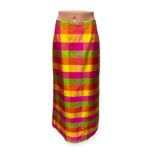 Calypso Colorful Gingham Print Skirt (Size 6)
