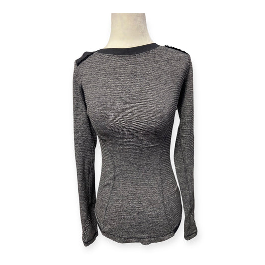 Lululemon Long Sleeve Gray/Black Shirt (Size 2)
