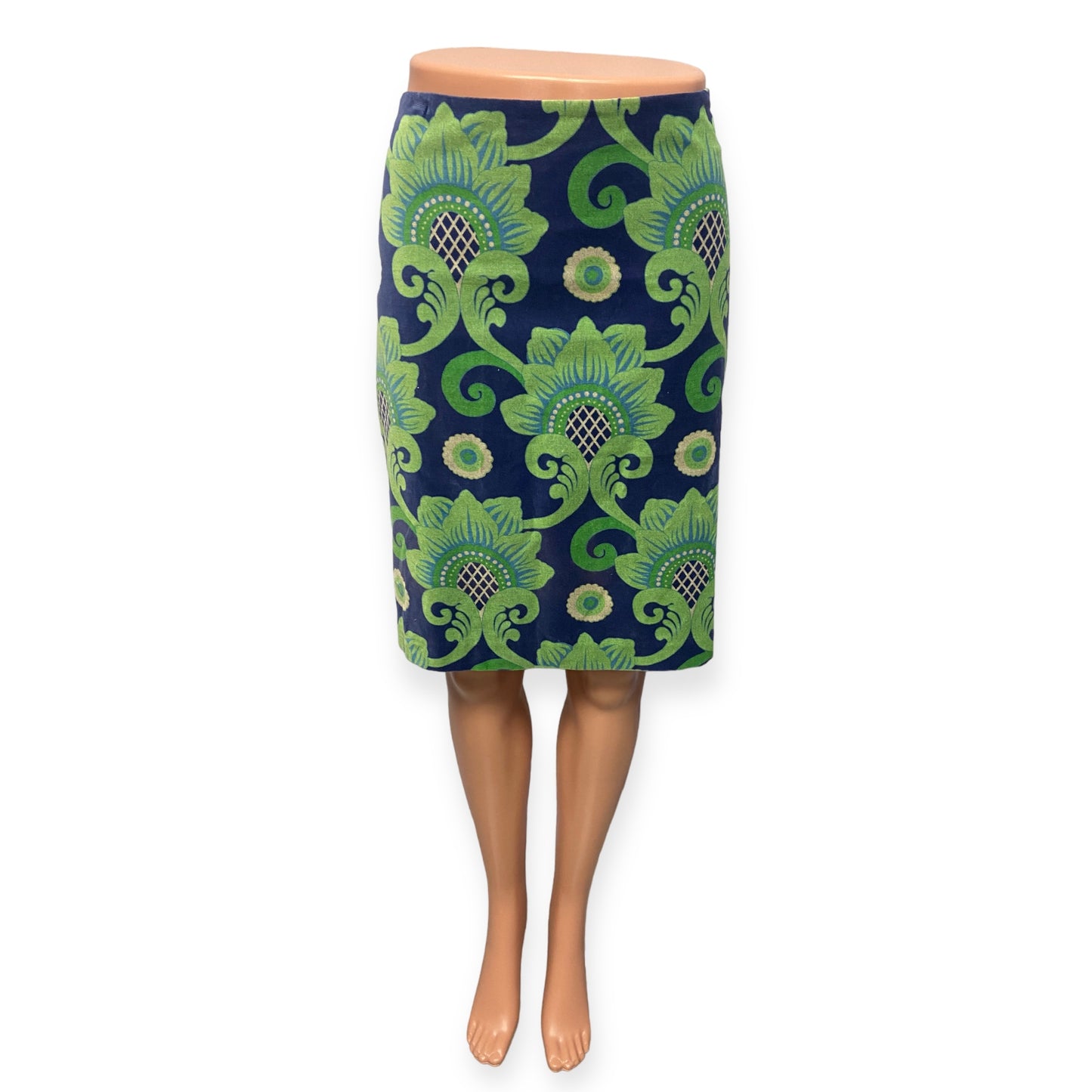 J Mclaughlin Paisley Green/Blue Skirt (Size 8)