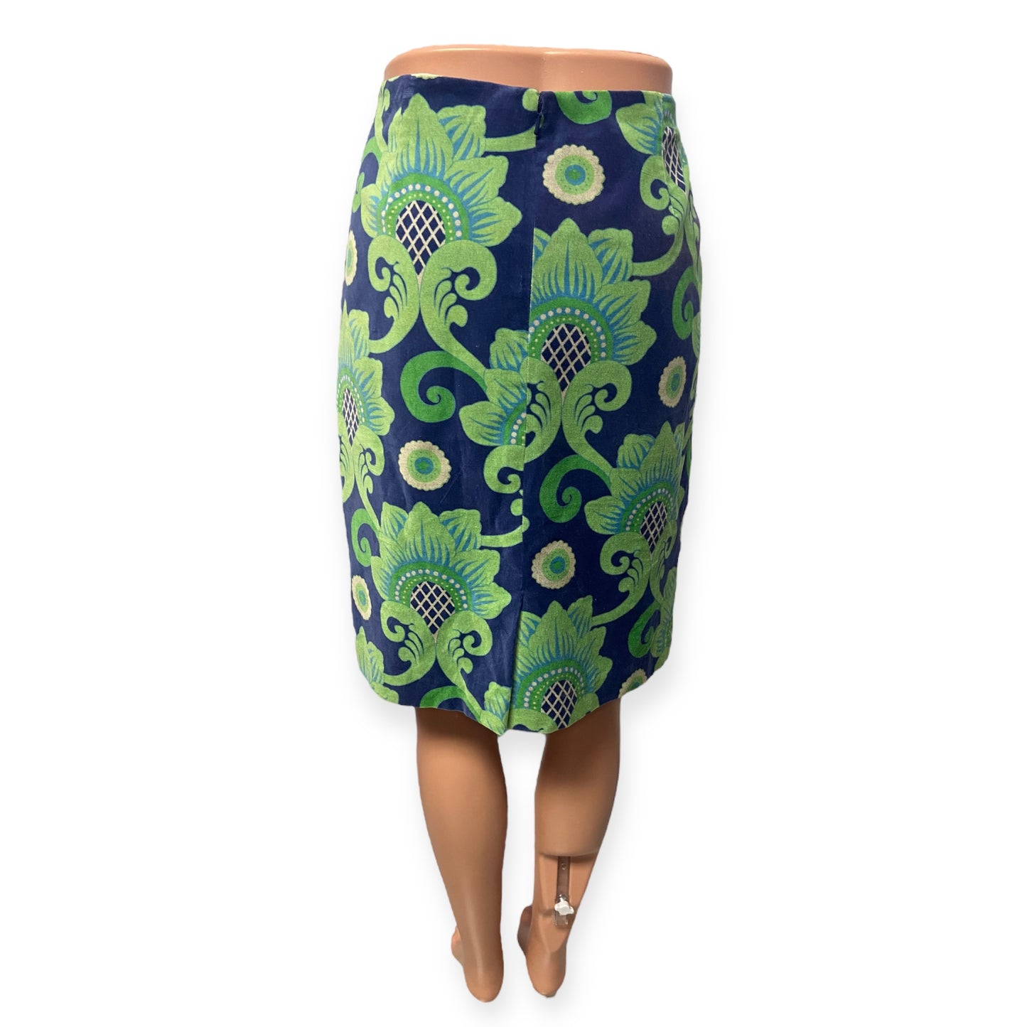 J Mclaughlin Paisley Green/Blue Skirt (Size 8)