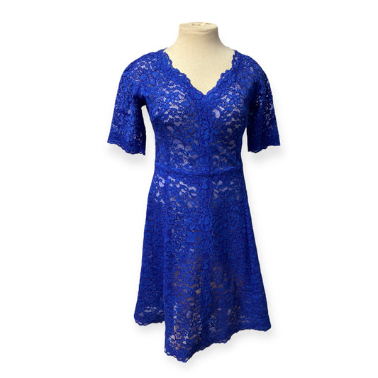Teri Jon Blue Lace Dress (Size 14)
