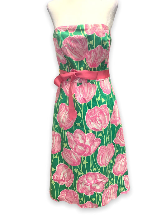 Vintage LILLY PULITZER STRAPLESS TULIP DRESS. SIZE 8
