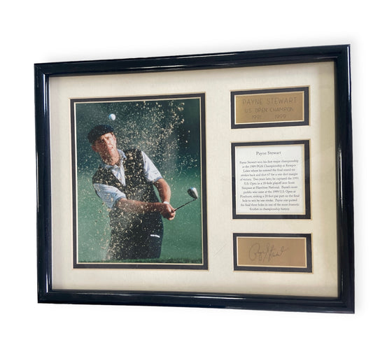 Framed and Signed Plaque of Payne Stewart U.S. Open PGA Certified