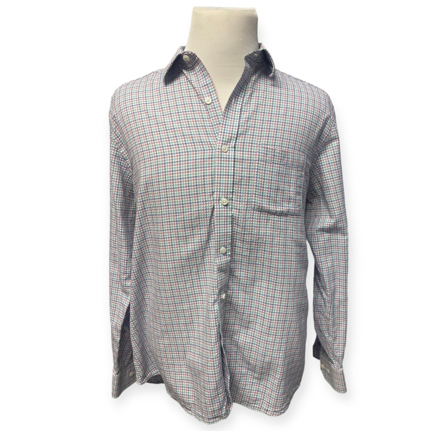 Johnson & Murphy Causal Color Plaid Button Down Men's Shirt (size XL)