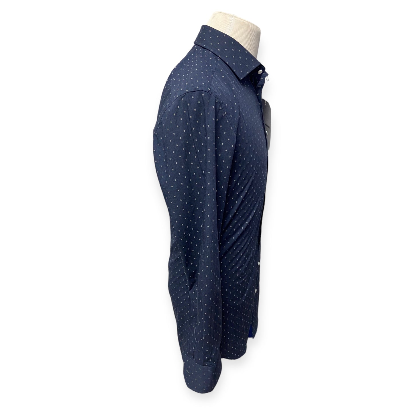 Indochino East Leigh Navy Dobby Button Down Dress Shirt (size S)