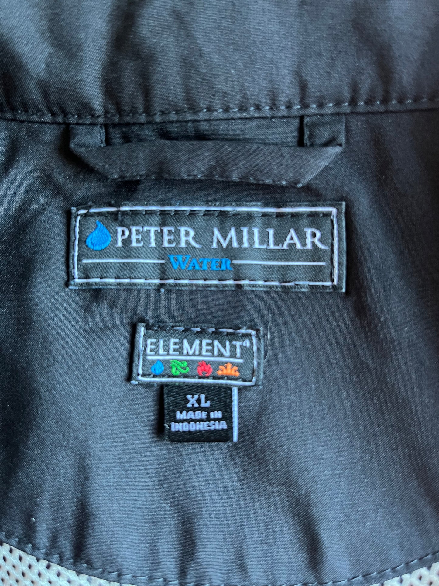Peter Millar Element4 Rain Storm Full Zip Golf Vest Black Size XL