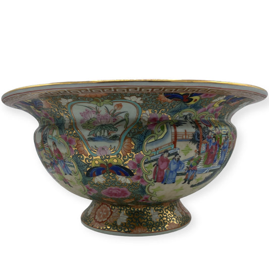 Vintage Da Qing Qianlong Nian Zhi Ceramic Marked Hunt Bowl