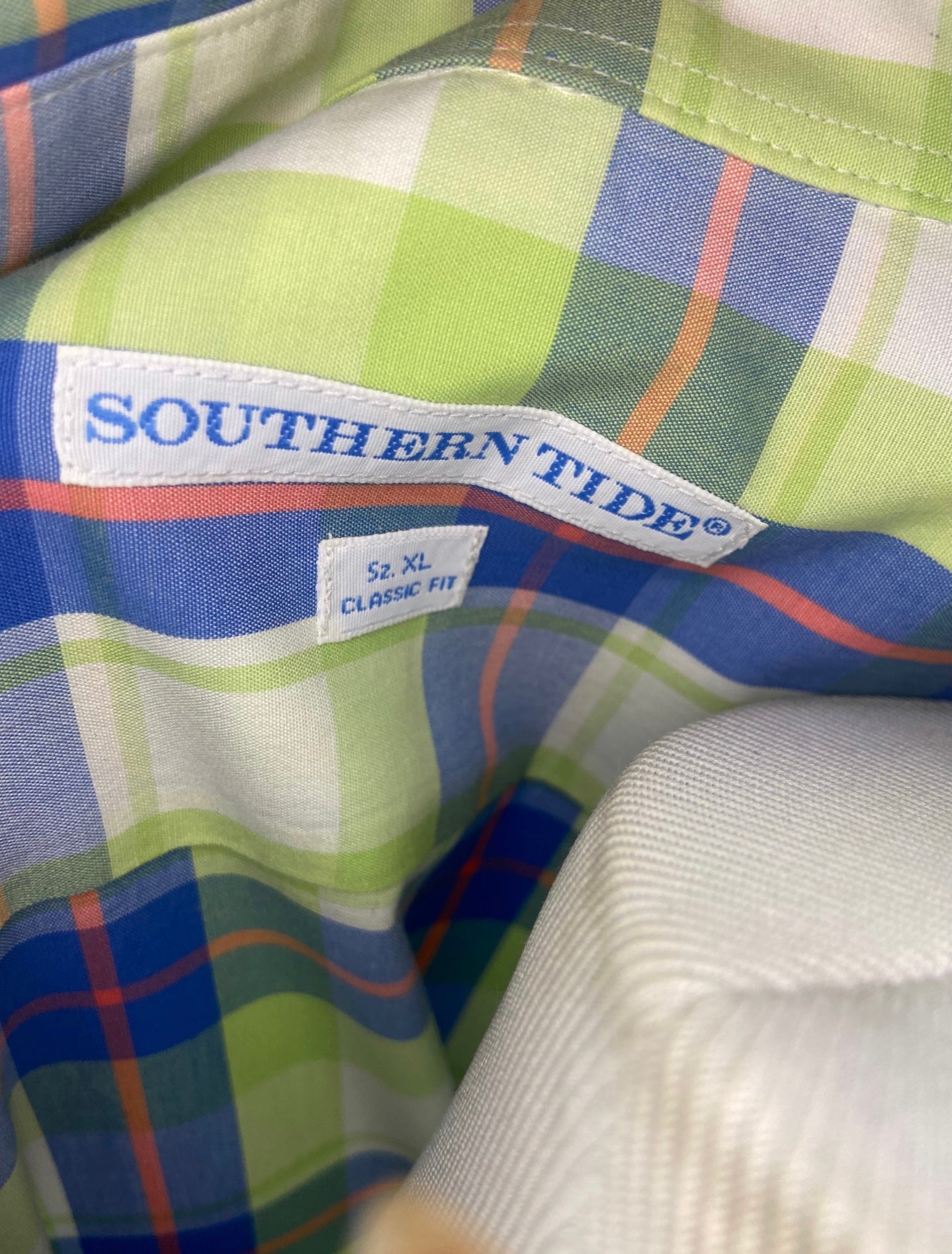 Southern Tide Men's Blue/Green Long Sleeve Button Down (size XL)